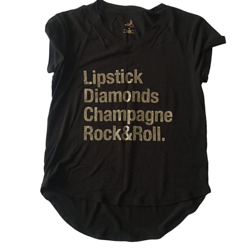 Belle SKY brand tee shirt with sparkled lettering on front